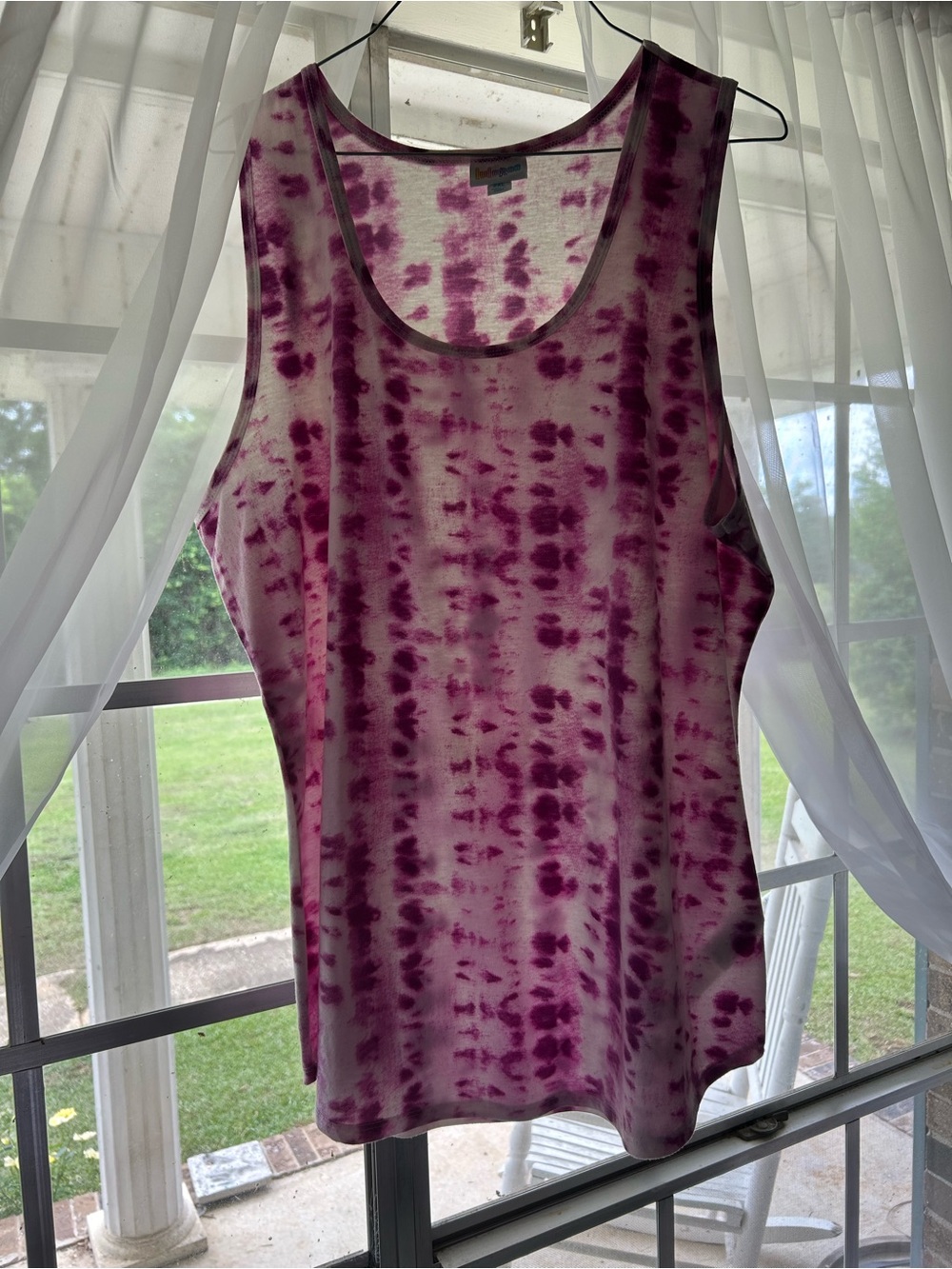 LuLaRoe Purple Tie-Dye Scoop Neck Tank